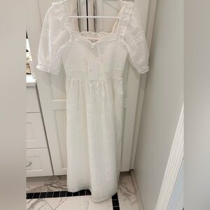NWT Caroline Constas White Midi dress sz S